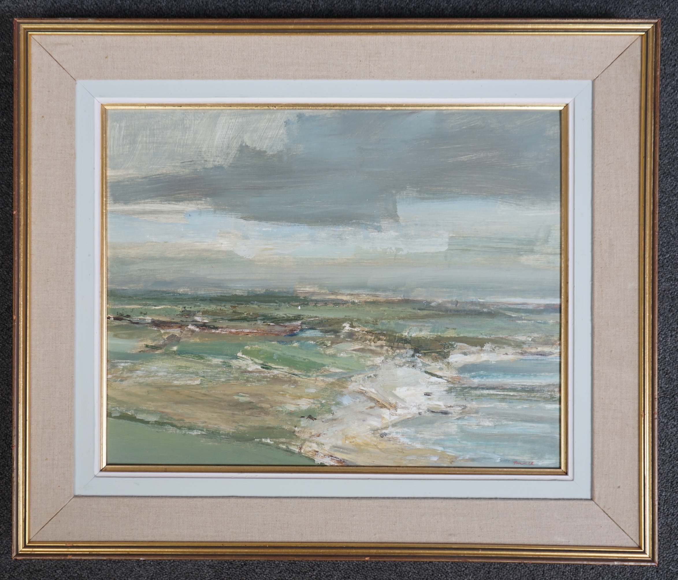 E. J. L. Trowell (20th. C), oil on board, 'From Beacon Hill', label verso, 37 x 46cm. Condition - good